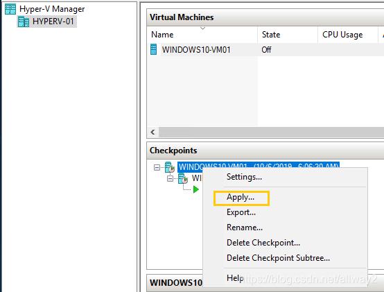 使用Hyper-V检查点 使用Hyper-V检查点