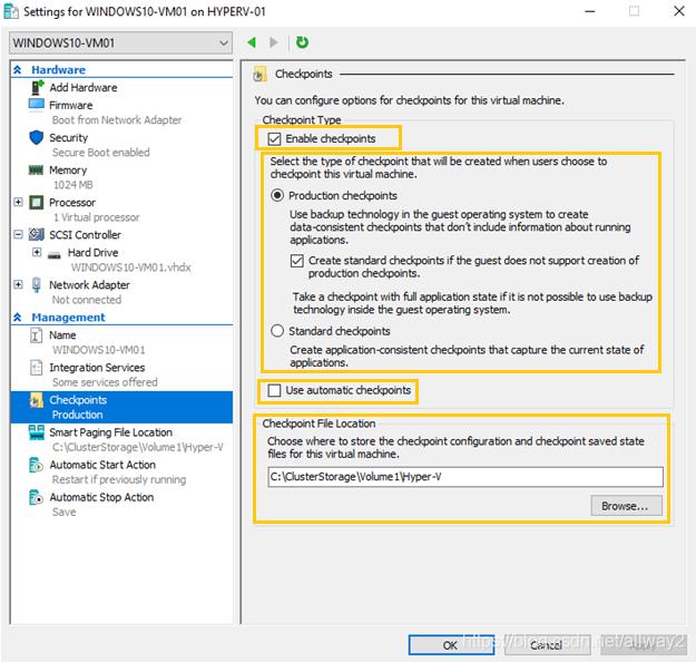 使用Hyper-V检查点 使用Hyper-V检查点